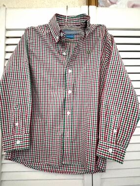 J. Bailey Roscoe shirt Boys' Classic Button-Down Plaid Shirt in Red & Green